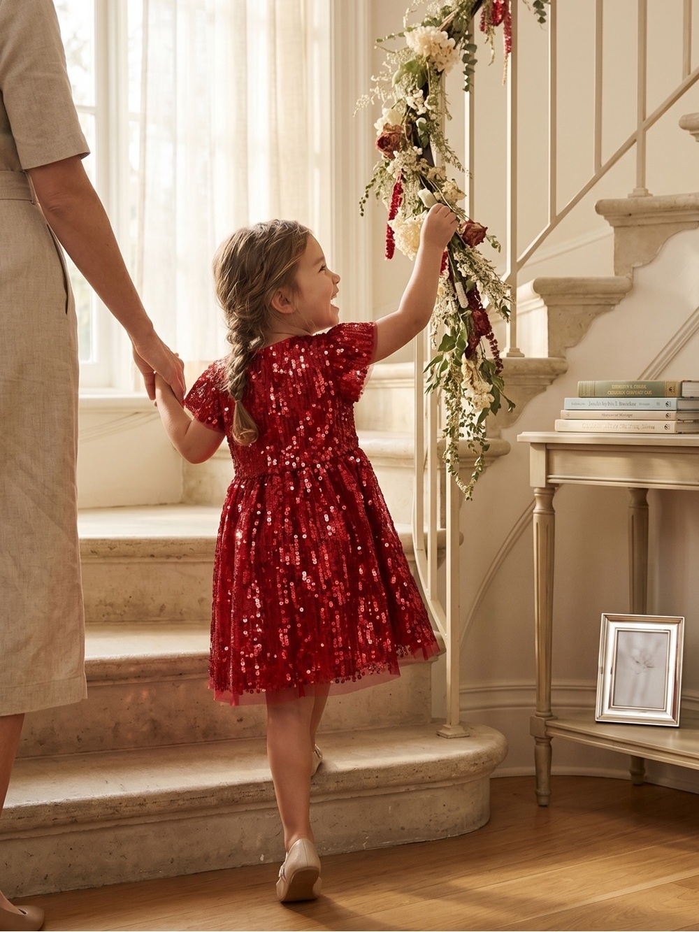 H&M Red Sequin Party Dress for Girls